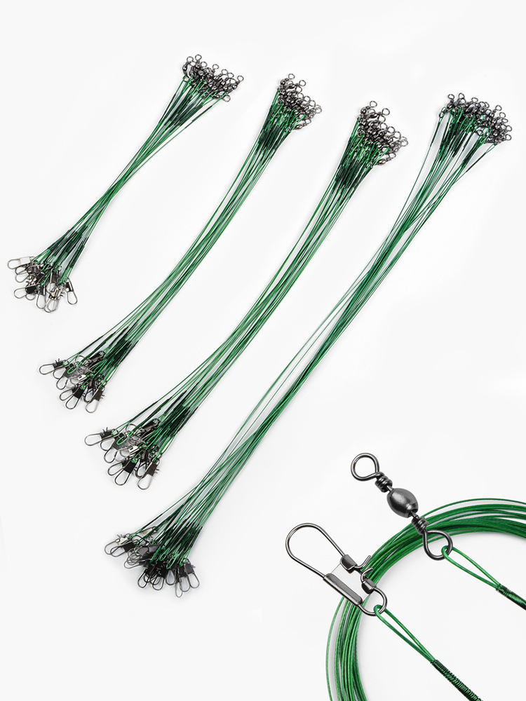 Lure Leader Wire with Swivel Pin to Prevent Tangling, Lure Steel Wire 15/20/25/30cm Fishing Tackle Accessory Line