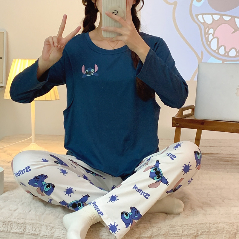 Lunar Maternity Feeding Clothes Thin Postpartum Nursing Pajamas Cartoon Spring and Autumn Imitation Cotton Maternity Spring and Summer Spring