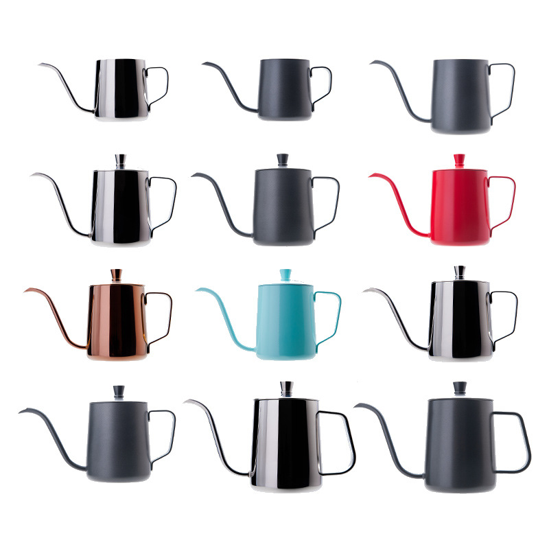 Source manufacturers 304 stainless steel hand pot 250~600ml long mouth pot coffee pot boutique coffee shop appliances