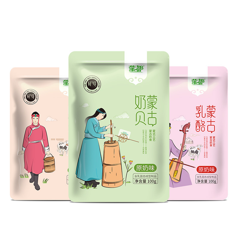 Mengdu Inner Mongolia Milk Strips Cheese 100G/Bag Individually Packaged Milk-Flavored Healthy Small Packets