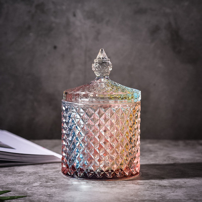 1 Free Shipping Transparent Crystal Glass Pen Holder Cotton Swab Box Candy Jar Makeup Brush Storage Box Storage Jar Wedding Candy Box