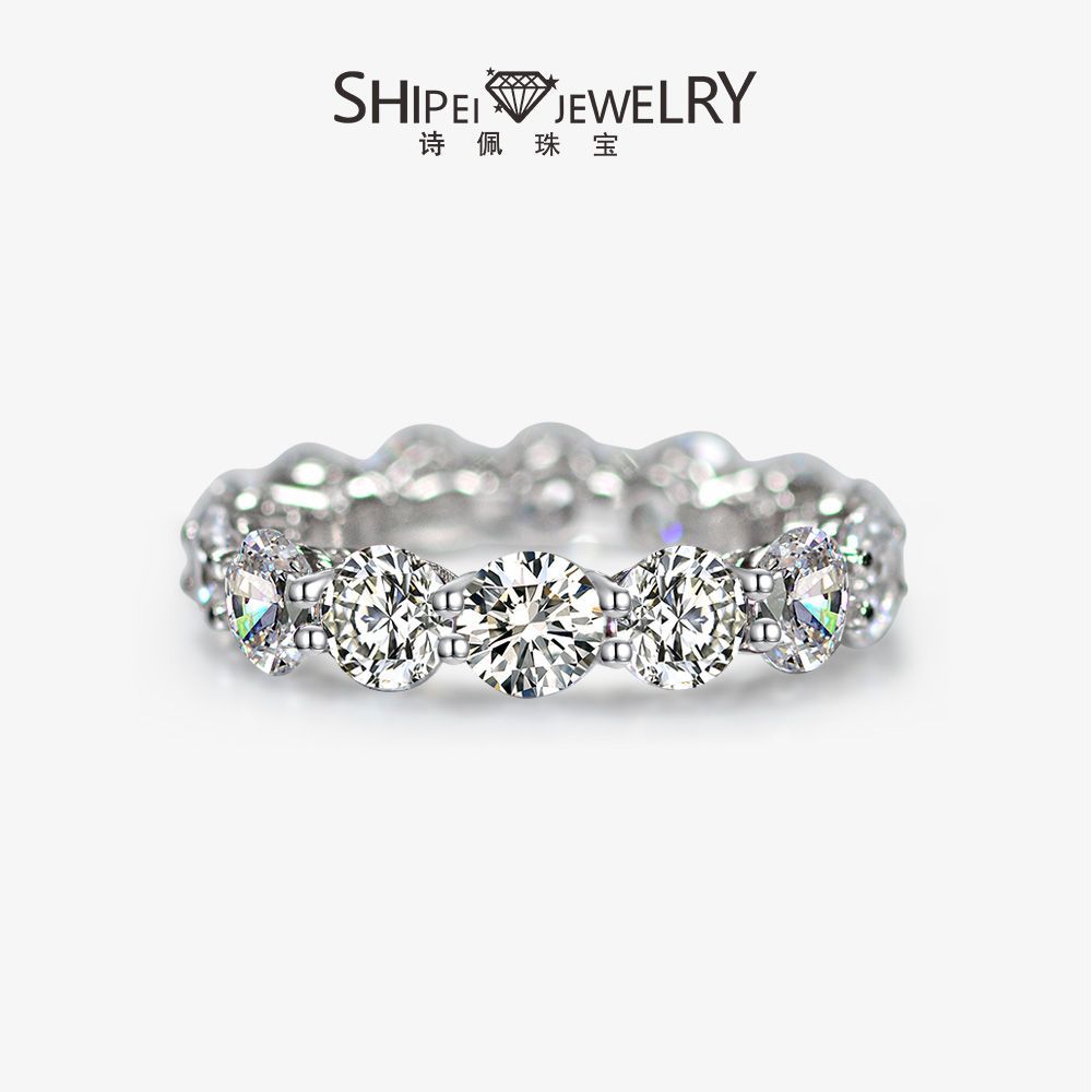 Кольцо 925 пробы с круглым дизайном 5 мм, 0.5Ct, женское кольцо, повседневный стиль