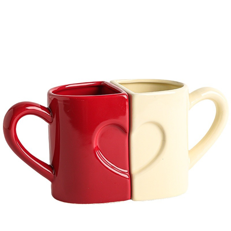 Original Love Building Blocks Couple Cup Pair Cup High Beauty Value Mug Ceramic Water Cup Home Valentine's Day Gift Giving