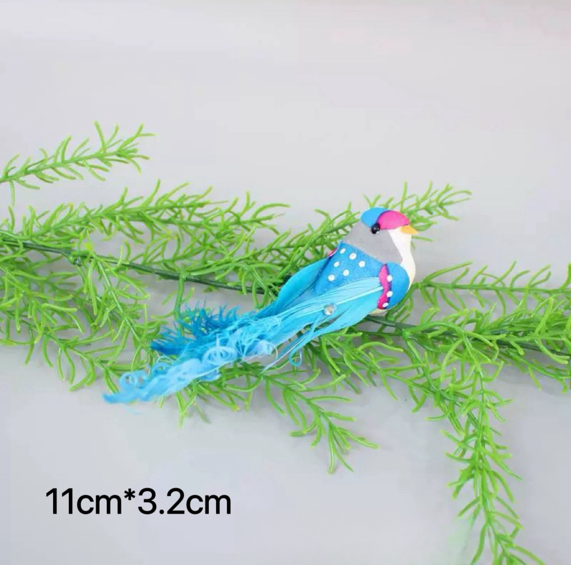 Simulation foam feather bird model garden courtyard creative set kindergarten decoration curly tail bird clip