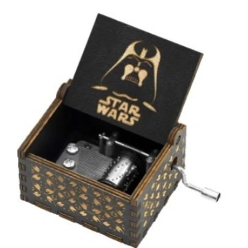 Wooden Hand-Cranked Music Box Star Wars Music Box Toy Stall Decoration Wholesale Painted and Carved Fine Gifts