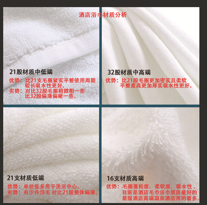 Five-star hotel bath towel cotton white towel wholesale thickened beauty salon hotel homestay hot spring bath embroidered logo