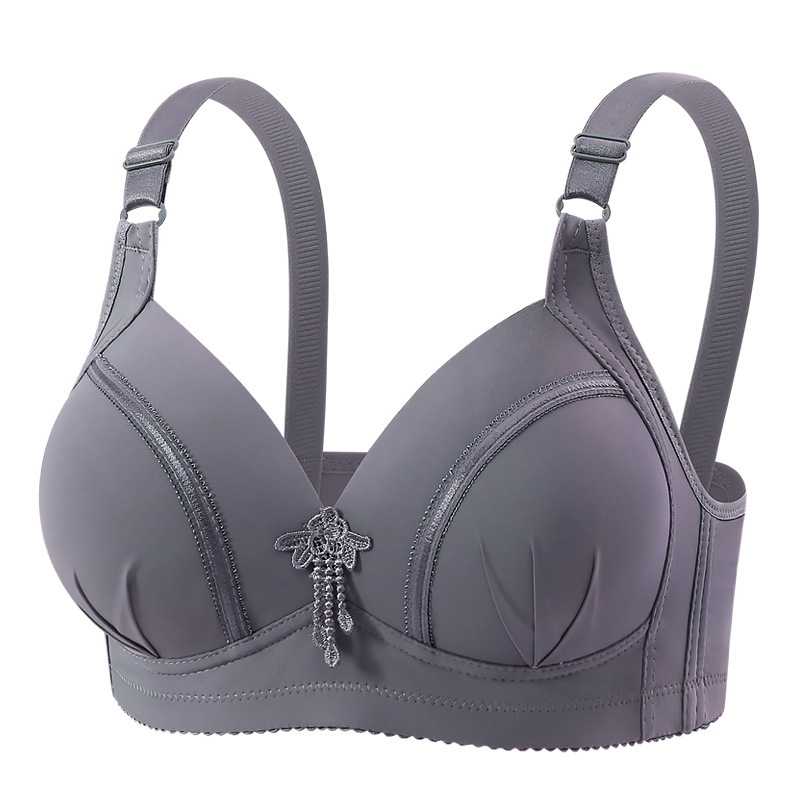 Large Size Thin Non-Wired Anti-Sagging Side-Retracting Breast-Retracting Push-Up Women's Underwear Bra for Middle-Aged and Elderly Mothers