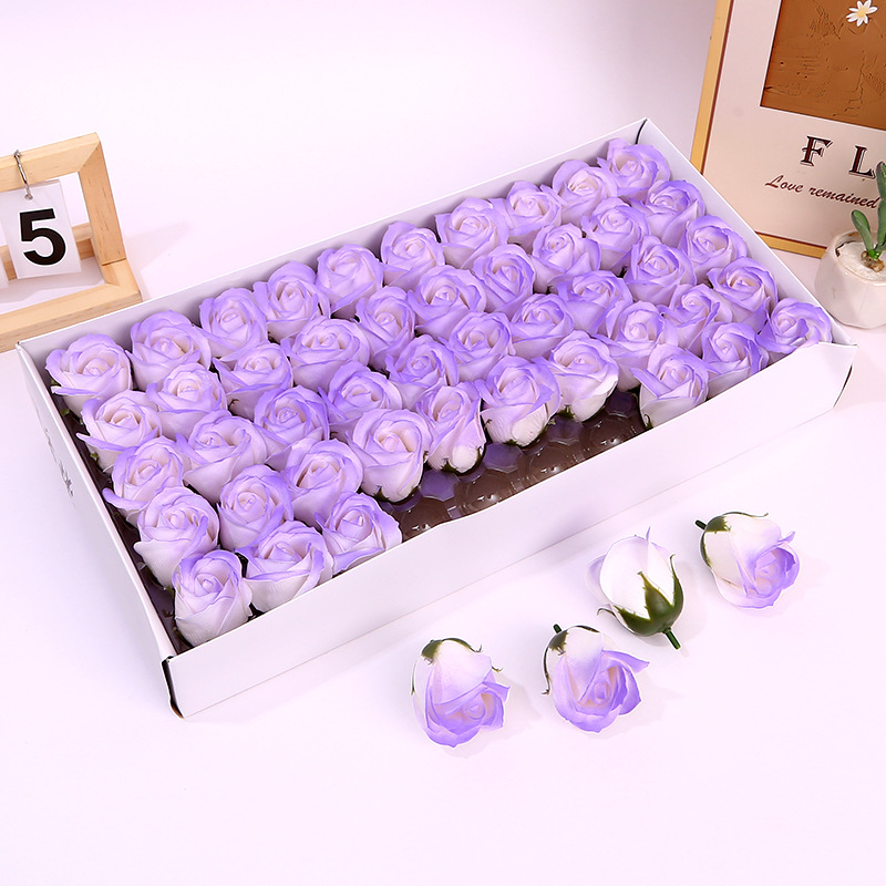 Soap Rose Head Simulated Immortal Flower Valentine's Day Spray Color Soap Flower Gift Box Handmade Decorative Soap Flower Creative