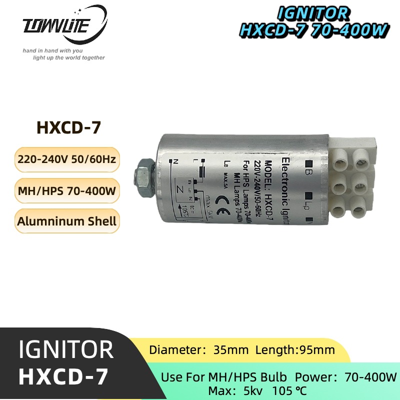 High Temperature Resistant Metal Halide Lamp Sodium Lamp Special Mh/Hps 70W-400W Aluminum Shell Digital Trigger Hxcd-7