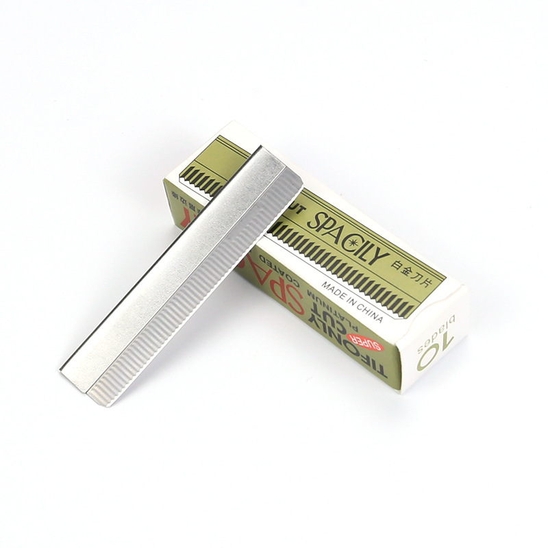 10-piece eyebrow shaping blade carbon steel material eyebrow scraper single-sided corrugated blade makeup artist eyebrow shaping knife beauty tools