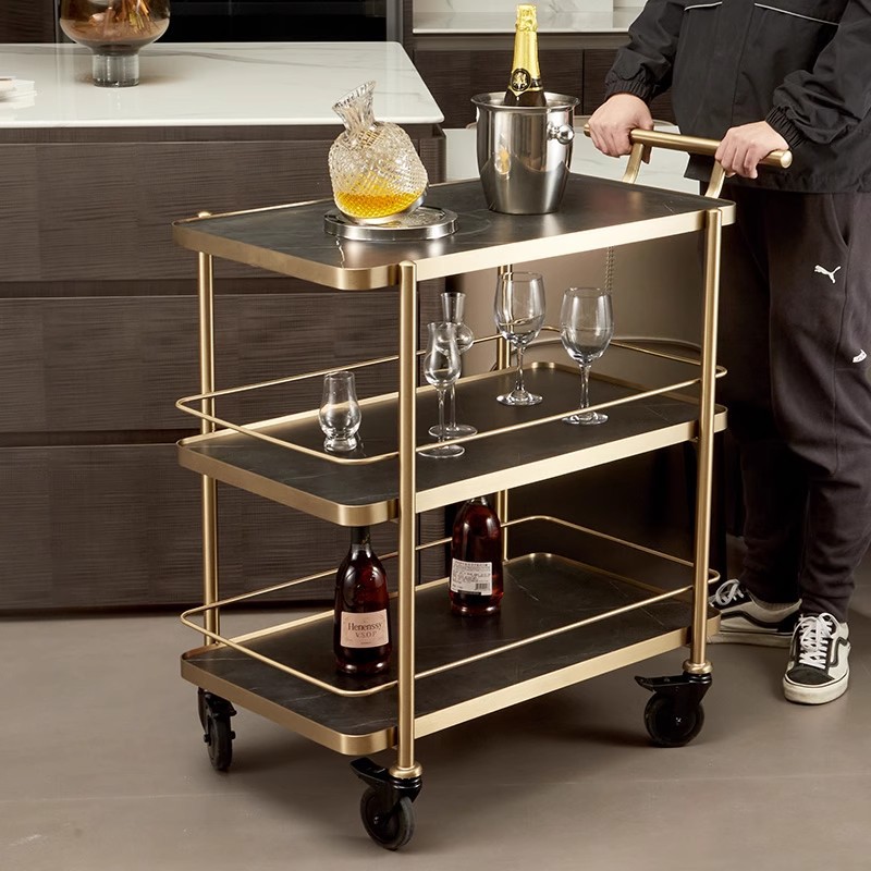 Cake Cart Luxury Large Trolley Hotel Restaurant Beverage Cart Service Cart Snack Cart Two-Story Multi-Functional Cart
