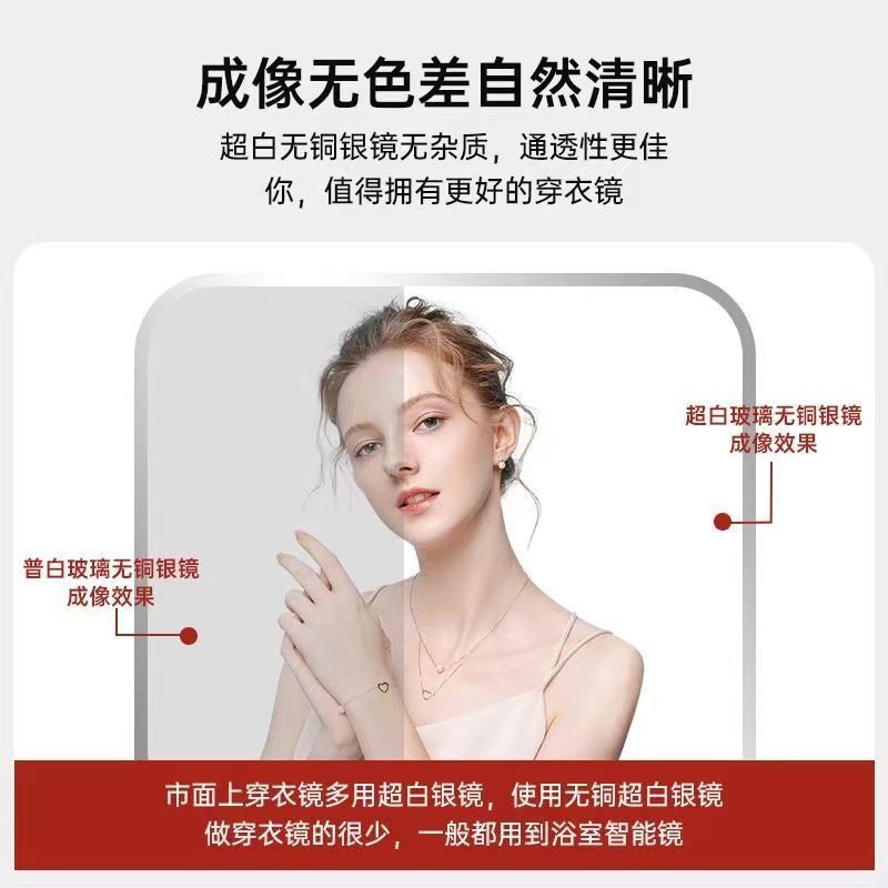 Full-length Mirror Dressing Floor-standing Mirror Home Wall-mounted Wall-mounted Girl's Bedroom Three-dimensional Wall-mounted Dormitory Fitting Ins Style