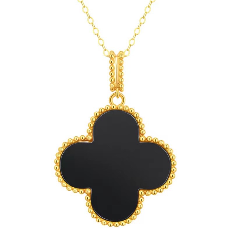 18K Gold Four-Leaf Clover Necklace Au750 Rose Gold Pendant Clavicle Chain Jewelry Necklace Women