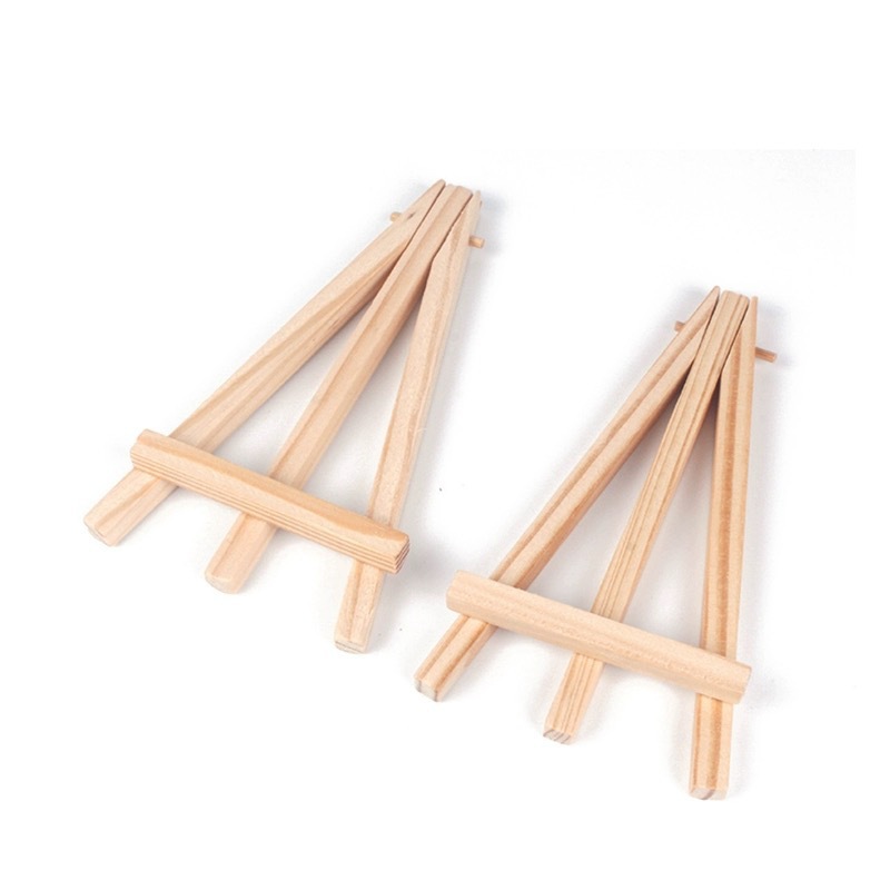 Solid Wood Triangle Easel Display Stand Mini Pine Desktop Stand Tripod Wooden Sign Small Stand Picture Frame