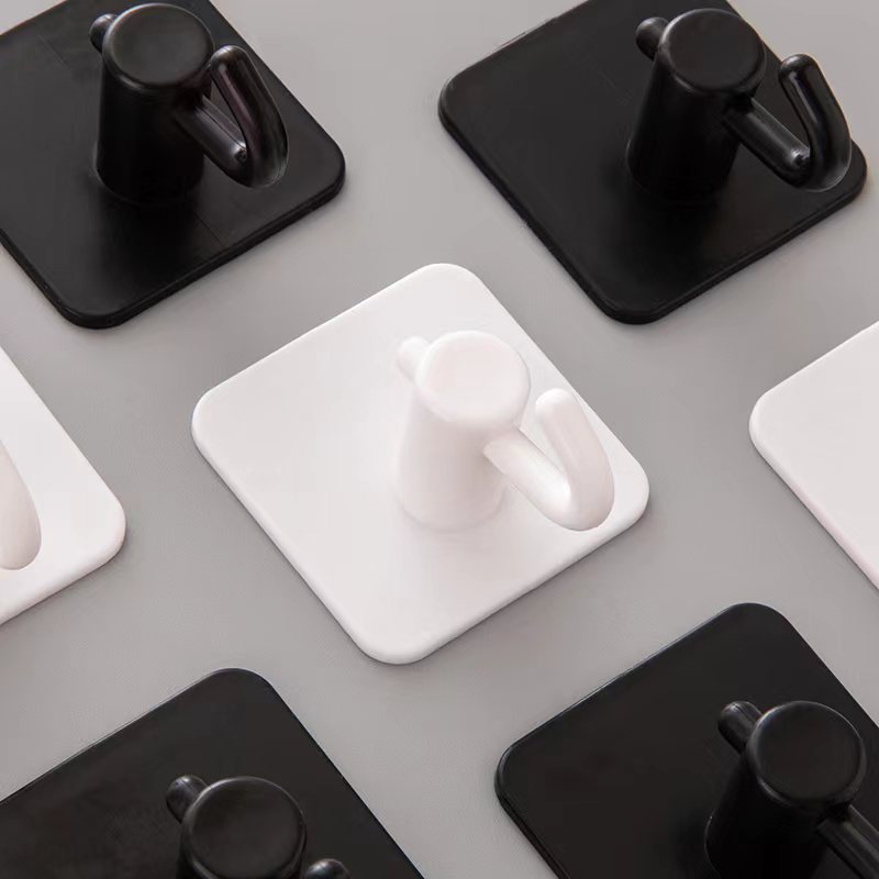 Factory Direct plastic punch-free acrylic strong double-sided adhesive wall Bathroom Kitchen coat and hat hook single hook
