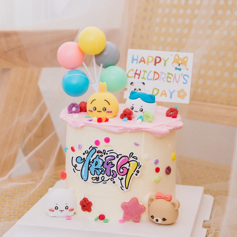 Children's Day Cake Decoration Cartoon Soft Plastic Usachi Giy Small Eight Ornaments Happy Children's Day Flag