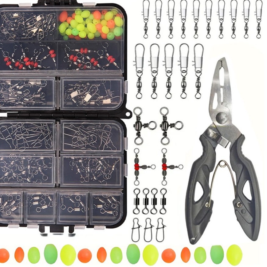 Кросс-бордерные взрывчатые вещества 140 штук соединителей для рыбалки в коробке подшипниковый вертлюг морской окунь форель морская вода