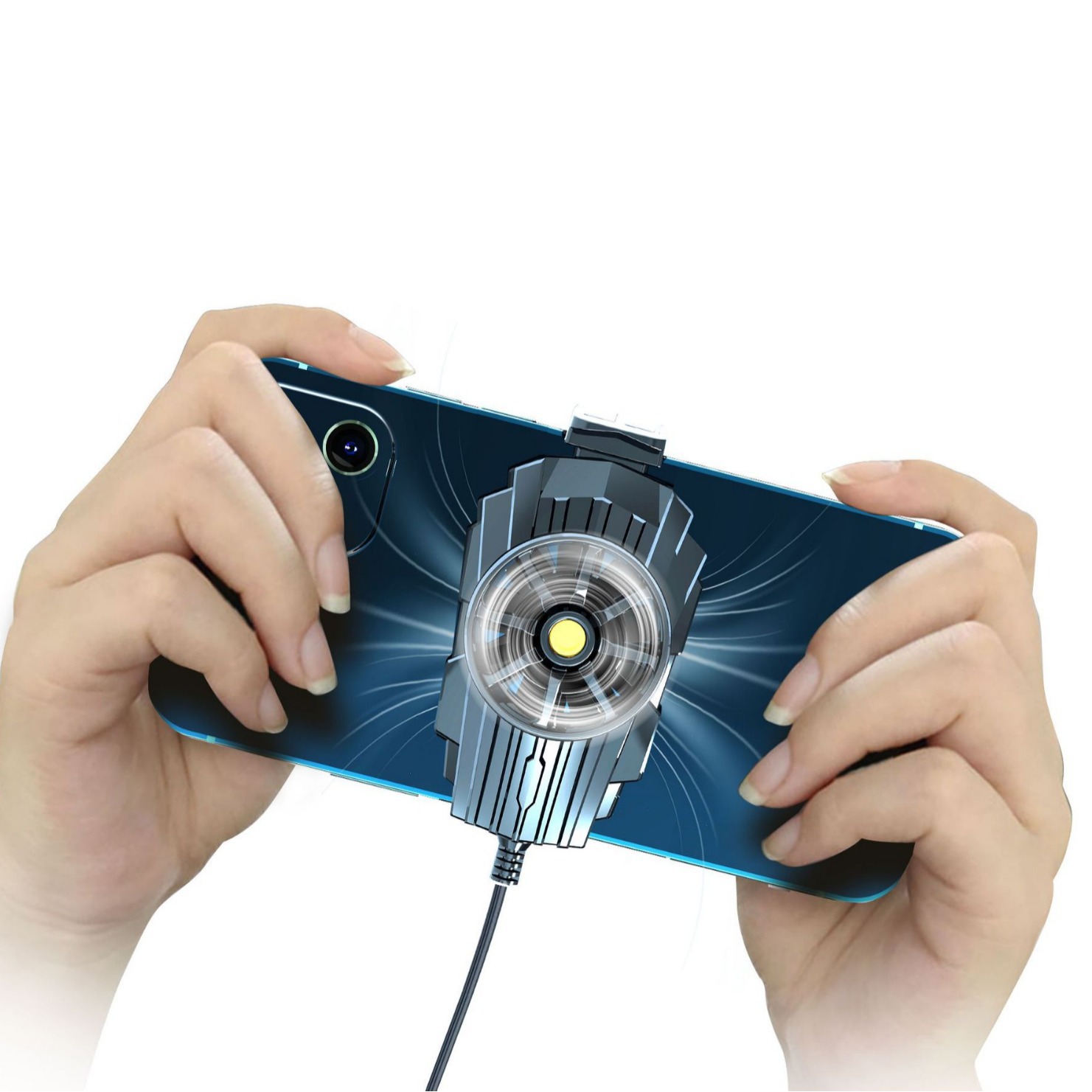 E-Sports Wireless Mobile Phone Cooling Back Clip Refrigeration Cooling Artifact Air-Cooled Game Eating Chicken Mute Suitable for Apple and Android