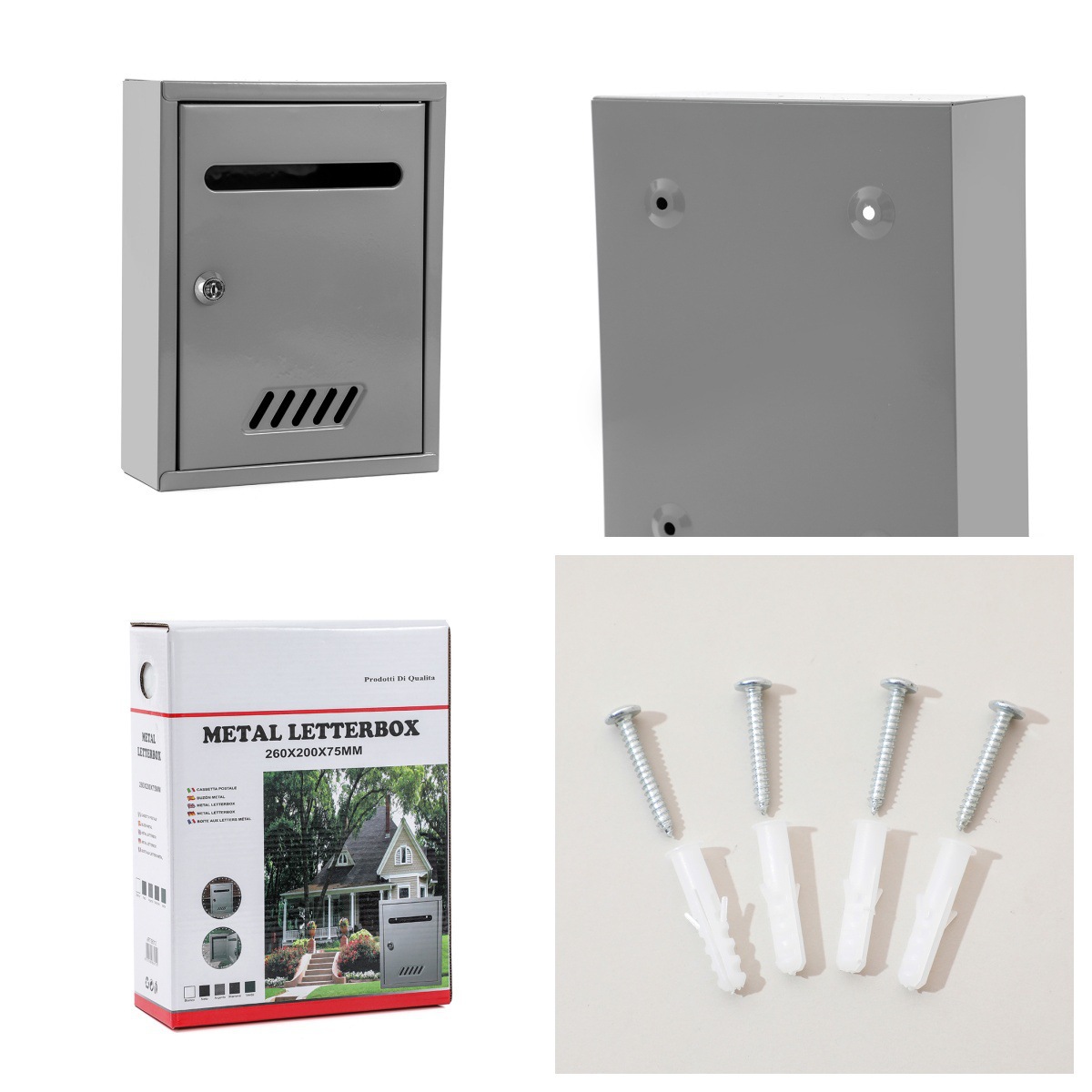 Outdoor Mailbox Safe Wall Mounted Mailbox with Key Lock Suggestion Box Metal Drop Box Cross Border