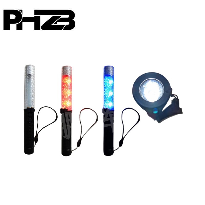 Luminous road traffic baton Rechargeable red and blue flash flashlight laser baton on duty