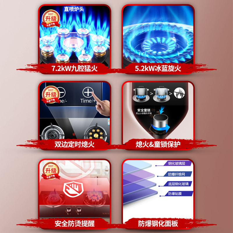 Wholesale good wife range hood gas stove set kitchen household hood suit stove two-piece set