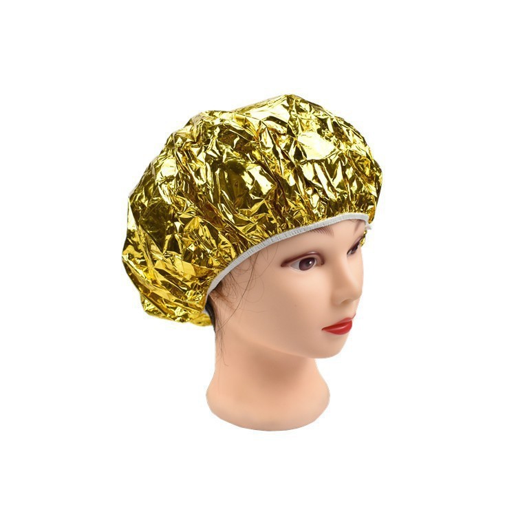 Cross-Border Hot-Selling Waterproof Hair Treatment Evaporation Hair Salon Care Foil Shower Cap Hair Mask Disposable Bath Cap in Stock