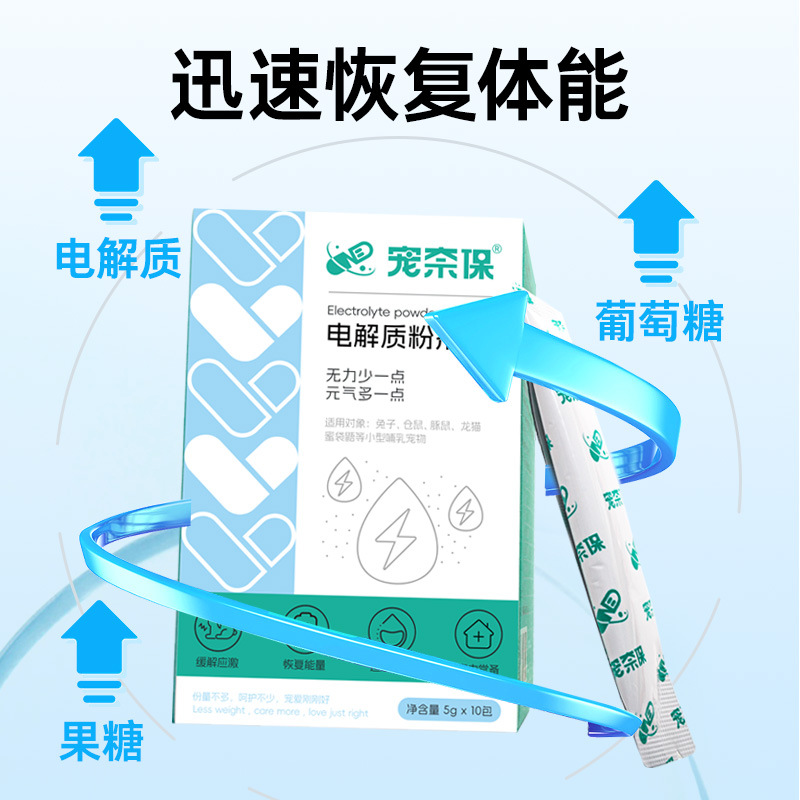 Pet Naibao Small Pet Health Care Product Electrolyte Powder Rabbit Hamster Golden Bear Guinea Pig Chinchilla Sugar Glider Nutritional Supplement