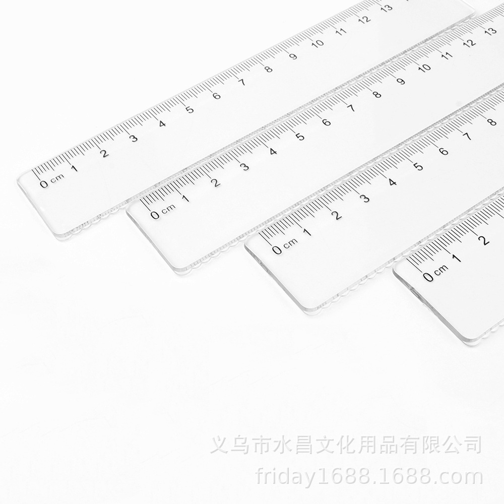 Hanging card bag 15cm20cm primary school students wave ruler transparent thick plastic learning drawing ruler stationery bag accessories