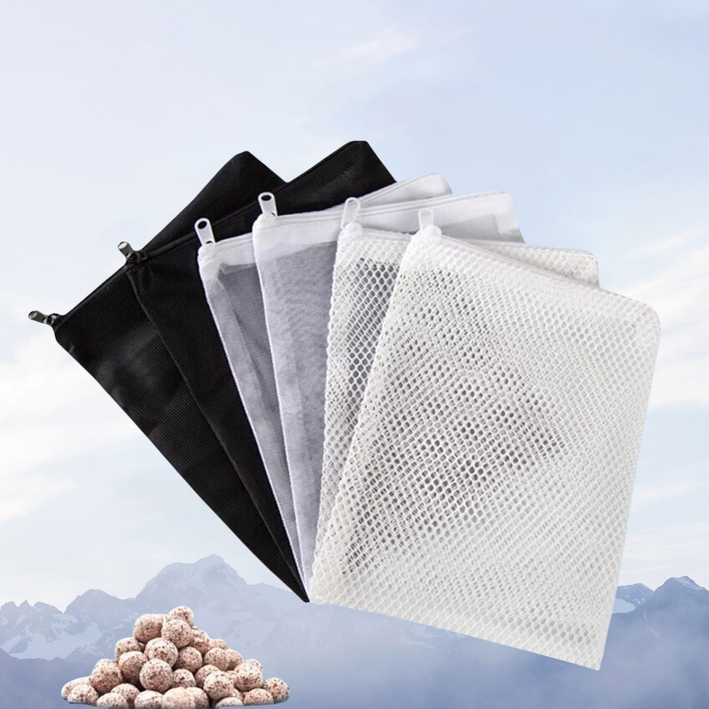 Сетка для фильтра аквариума, специальная сумка с молнией, белковая вата, активированный уголь, сетка различных размеров