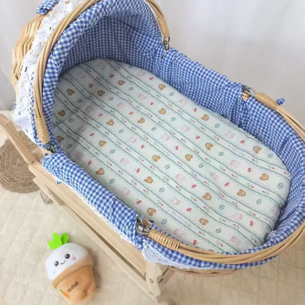 Wholesale Cradle Mat New Style Crepe Bean Velvet Cushion Newborn Baby Stroller Mat Infant Cradle Mat Soft and Soothing