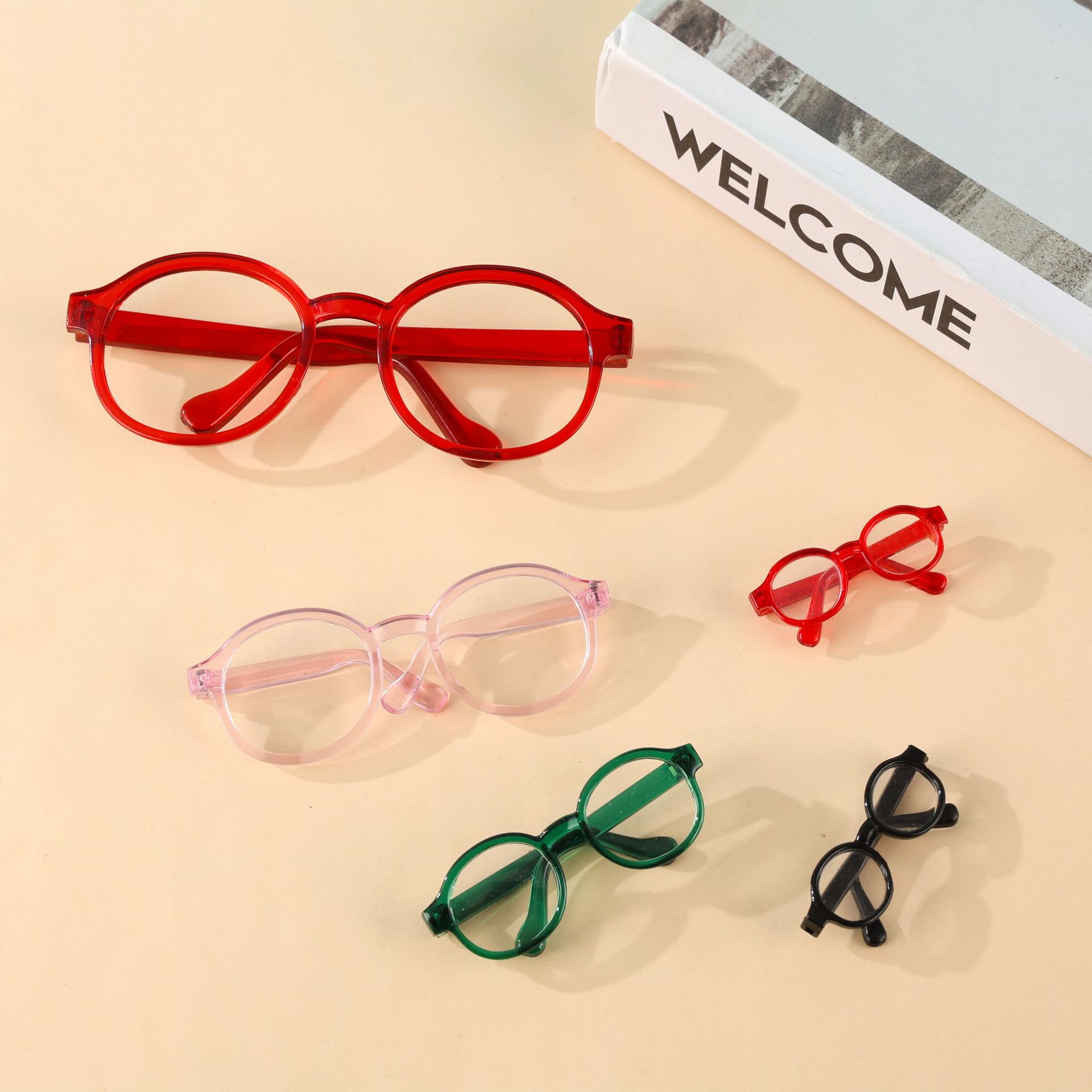 Factory wholesale dog cat pet glasses creative trend small sunglasses toy photo vintage round glasses