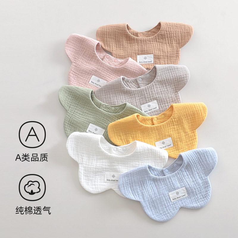 Слюнявчик Rouyun для новорожденных из чистого хлопка, против рвоты, однотонный, супер мягкий слюнявчик с карманом для риса