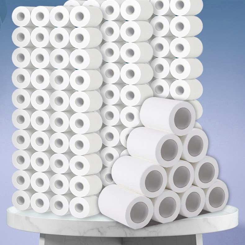 Hollow Roll Small Toilet Paper Hotel Toilet Paper Wholesale Guest Room Bathroom Commercial Roll Toilet Paper 100 Rolls 30g