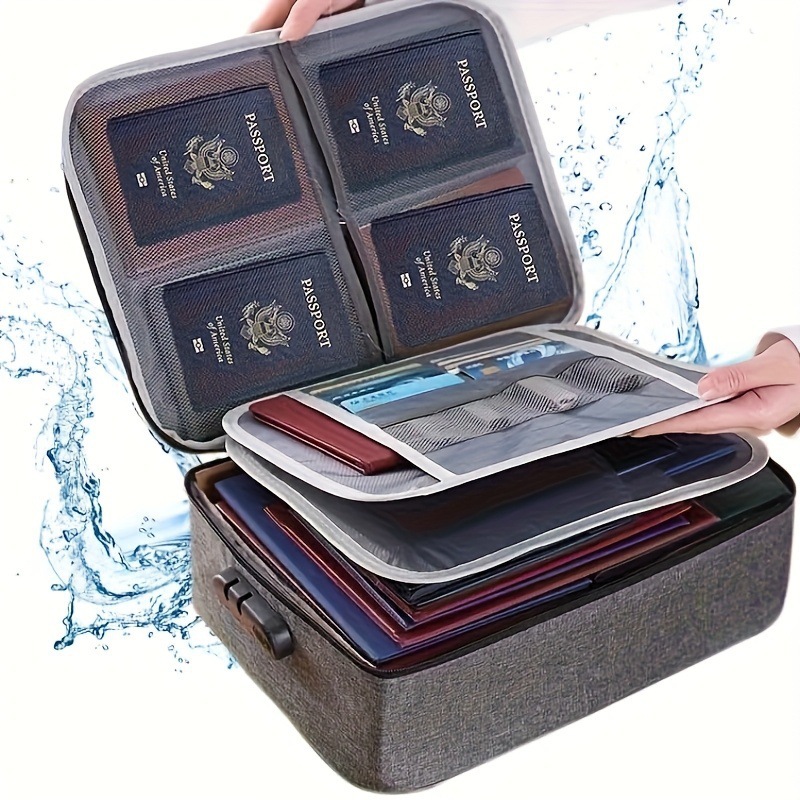 2026 New Cross-Border Dropshipping a File Storage Bag with Lock Waterproof File Bag Office Large