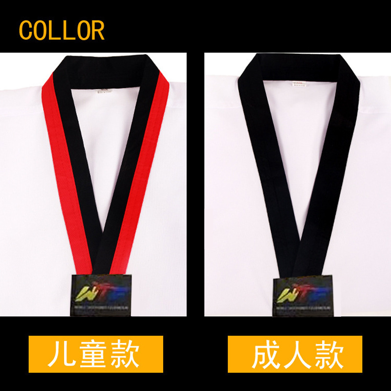 Taekwondo Uniforms for Children Manufacturers, Adult Pure Polyester Training Clothing, Men's and Women's Long-Sleeved Short-Sleeved Taekwondo Uniforms in Stock