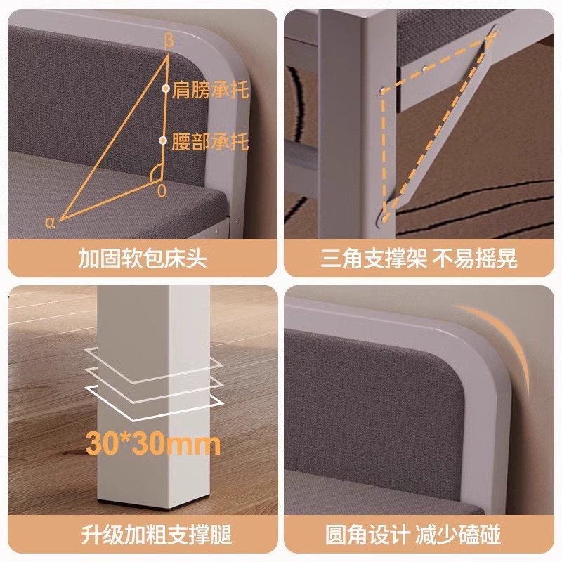 Folding Bed Single Bed Lunch Break Bed Home Rental Small Bed Simple Hard Board Bed Double Bed Temporary Accompanying Bed