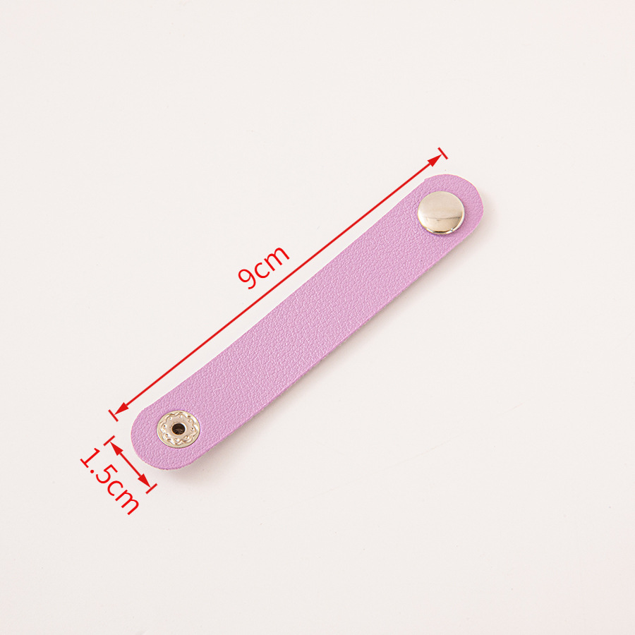 Cross-Border Leather Snap Button Power Cord Organizer, Leather Cable Organizer, Data Cable Hub, Scarf Buckle