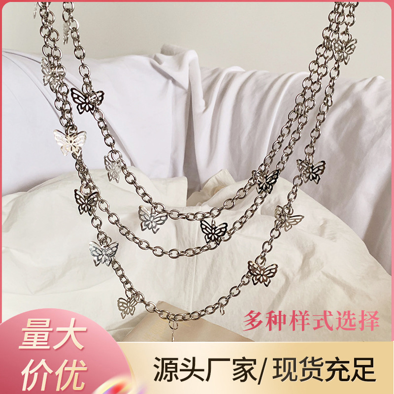 Женская цепочка на талии, стиль ins, модные аксессуары для штанов, цепочка для декора с юбкой в клетку