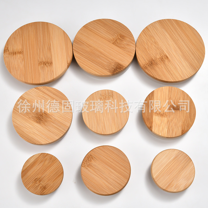 Factory Wholesale In-Stock Handmade Wax Container Candle Holder Cup Lid Bamboo Wood Candle Cup Bamboo Wood Lid with Silicone Ring Sealing Lid