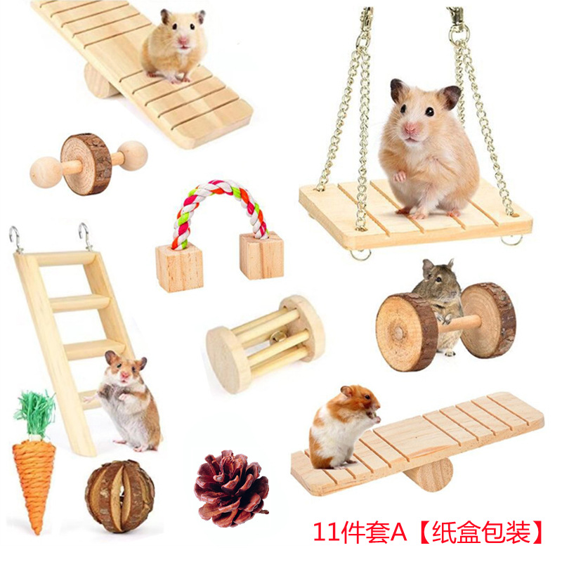 Full 100 Free Shipping Amazon Explosions Hamster Wooden Toy Hamster Rabbit Small Pet Parrot Play Molar Supplies