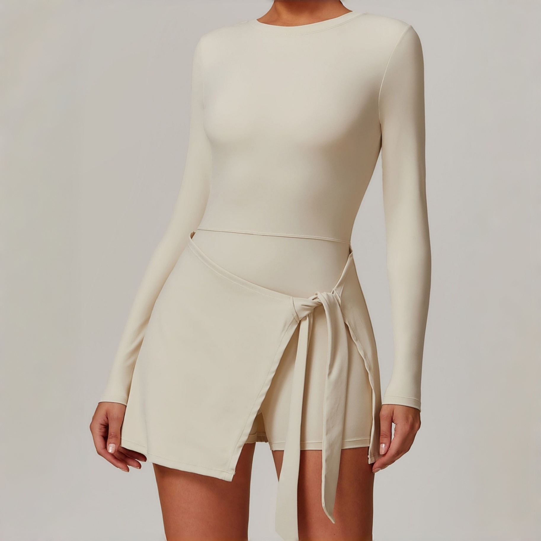 Кросс-бордерная дропшиппинг антивоздействующая облегающая спортивная платье с сексуальным разрезом, бретельками, U-образной спиной для йоги и тенниса