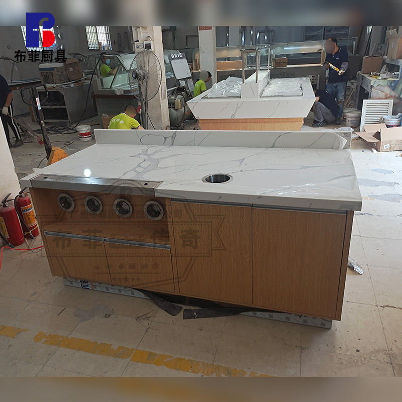 Manufacturer Designs and Customizes Hotel Catering Export Cloth Special-Shaped Philippine Table Luminous Water Heat Insulation Refrigeration Dishware Warehouse Dining Table