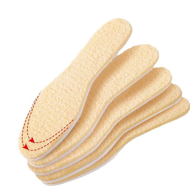 Winter Wool Plush Insole fleece-lined Thickened Cuttable Fur Sweat-Absorbing Moisture-proof Soft and Comfortable Warm Insole