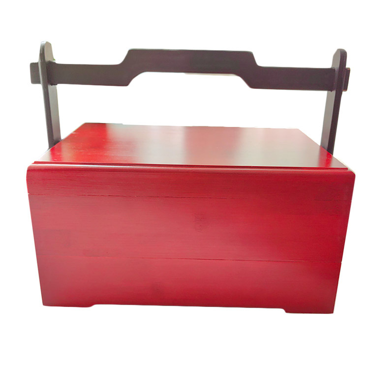 Chinese Mooncake Basket Snack Box Multi-Layer Solid Wood Bamboo Box Hotel Dinner Plate Tea Set Storage Picnic Food Box