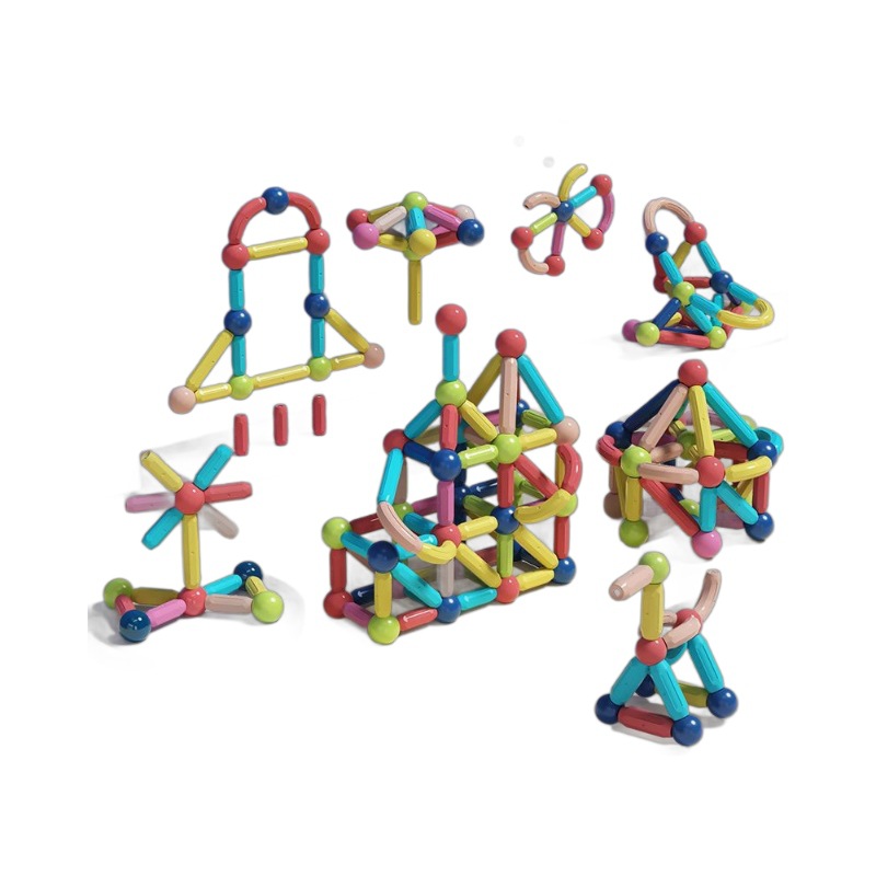 New Kidsren's Educational Toys, Ever-Changing Magnetic Rods, Magnetic Beads, Birthday Gifts for Boys and Girls, Thinking Training, Intelligence Assembly