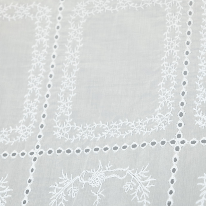 New High-Quality Cut Out Embroider Tencel Checkered Embroider Fabric Children's Dress Fabric Source Manufacturer