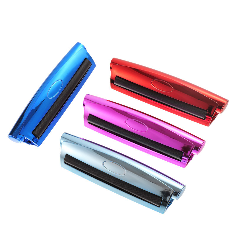 Best-Selling Electroplated 110mm Cigarette Rolling Machine Plastic Tapered Manual Cigarette Rolling Machine Cigarette Filler Cigarette Set Electroplated Model