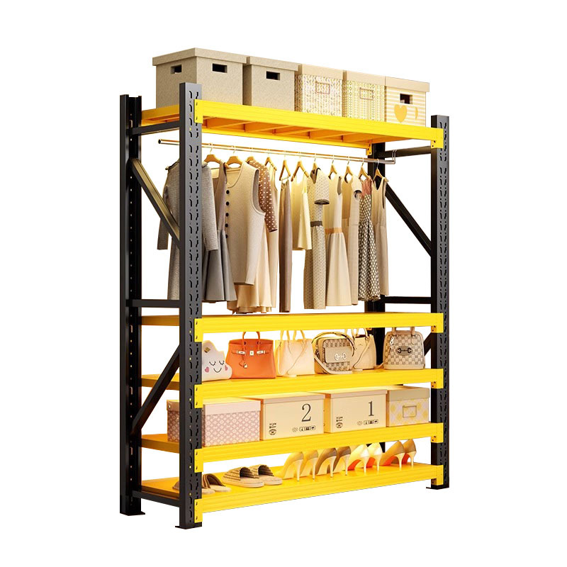 Household Simple Wardrobe Steel Shelf Open Hanger Rental Room Dormitory Coat Rack Multifunctional Storage Rack