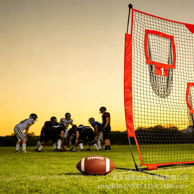 American Football Three-Hole Throwing Net Practice Net Indoor and Outdoor Portable Pitching Training Net Practice Net Factory Direct Sale