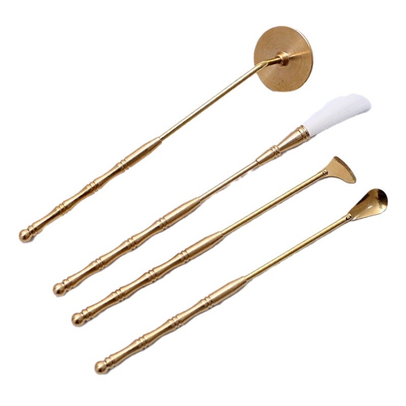 Pure Brass Incense Dao Appliance Starter Set Incense Seal Tool Incense Ash Press Powder Incense Seal Appliance Incense Spoon Shovel Incense Seal